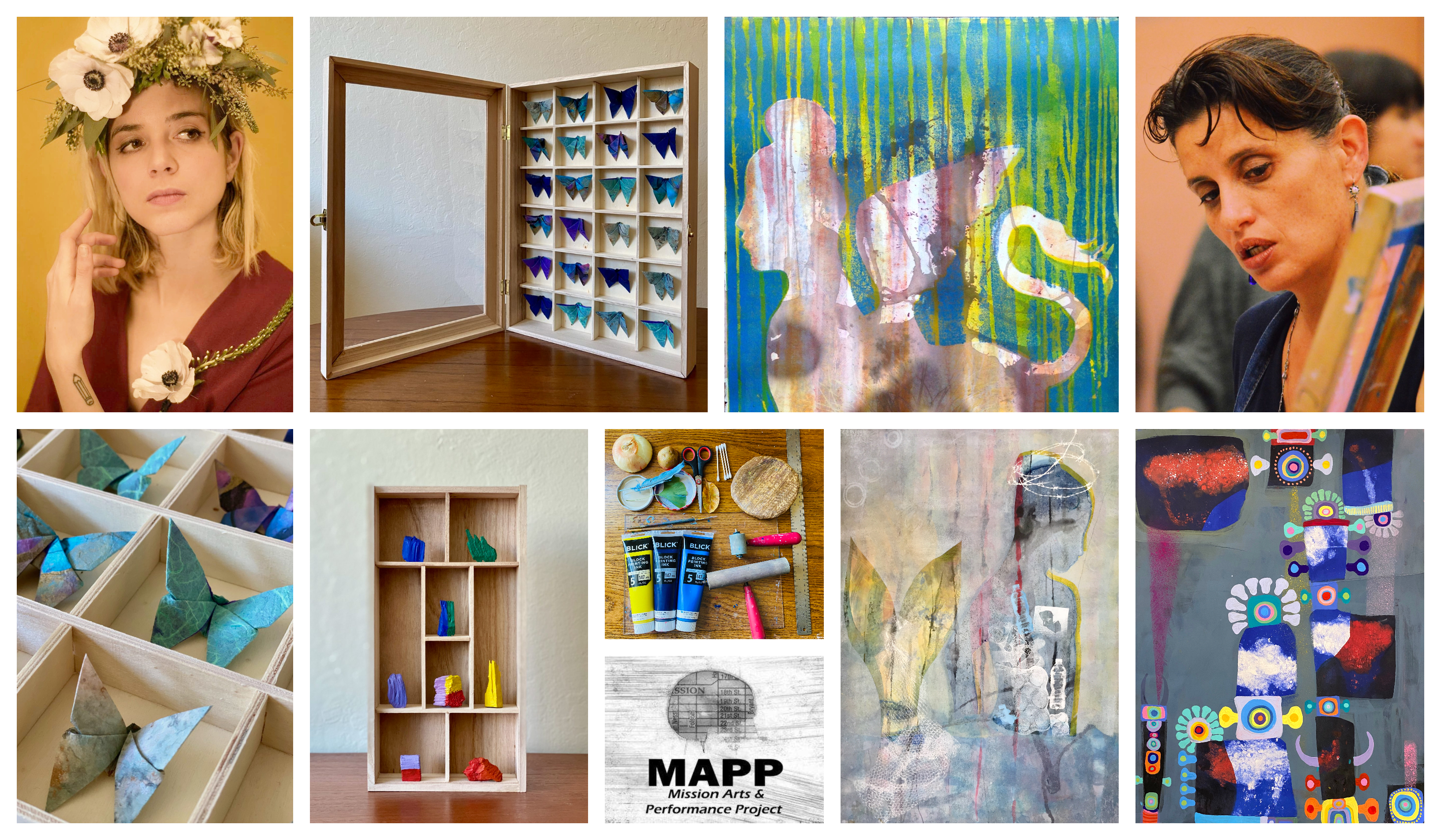 A collage of workshop artist for MAPP Aug 2